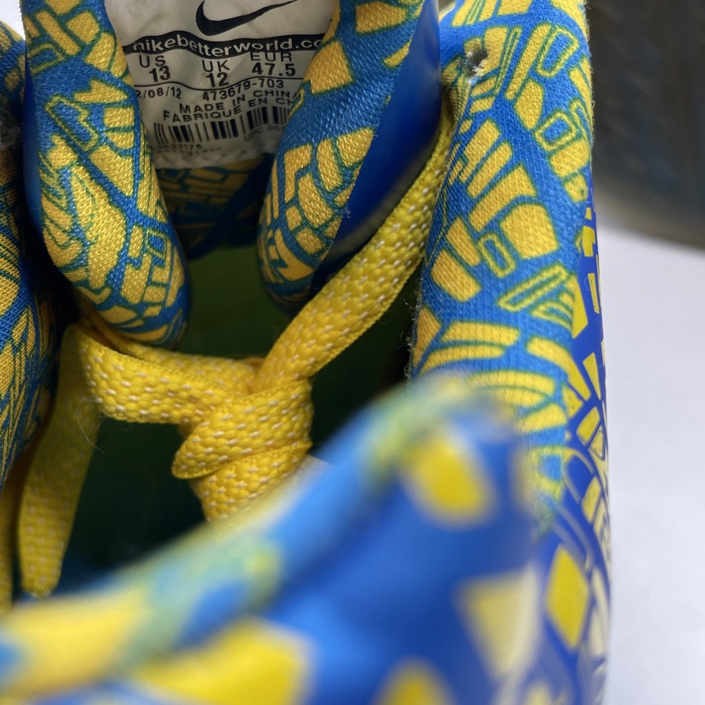 Size 13 - Nike Zoom KD 4 2012 Scoring Title Yellow Blue Leather (473679-703)