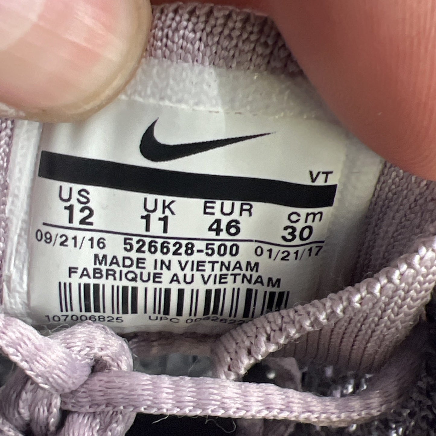 Size 12 - Nike Flyknit Racer Lavender (526628-500)