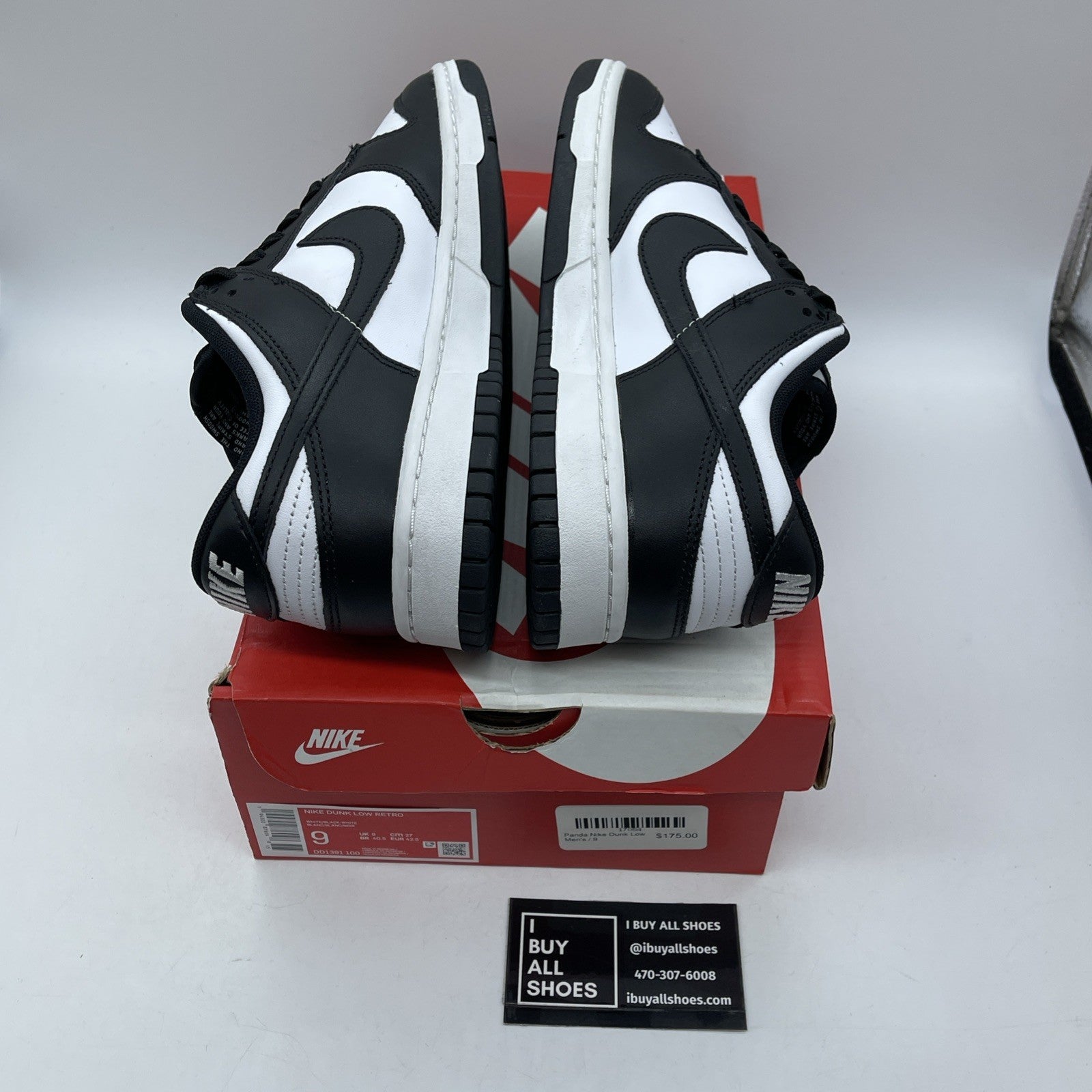 Size 9 - Nike Dunk Low Black White Leather (DD1391-100)