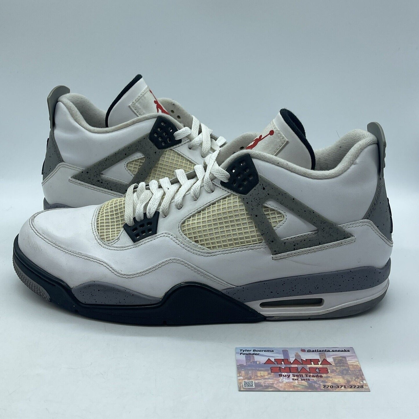Size 14 - Jordan 4 Retro Cement 2012 Red White Gray Black (308497-103)