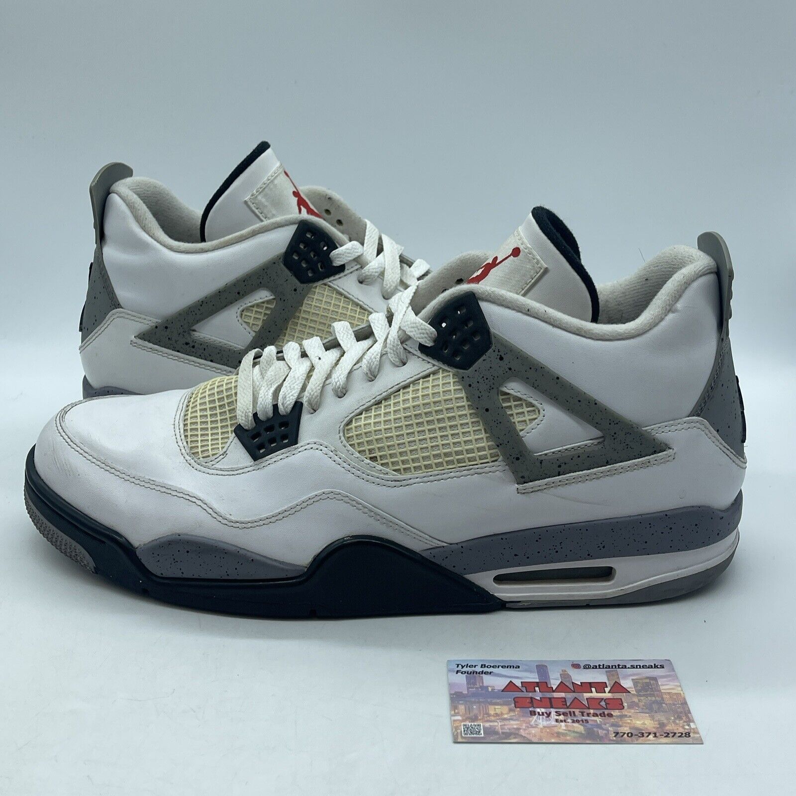 Size 14 - Jordan 4 Retro Cement 2012 Red White Gray Black (308497-103)