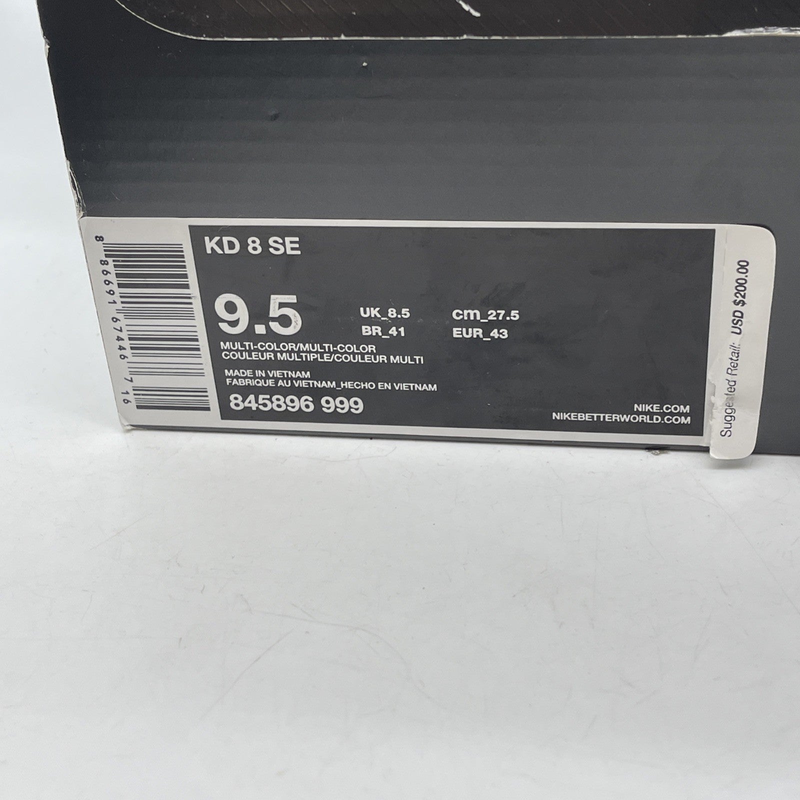 Size 9.5 - Nike KD 8 SE What The Black Blue Brown Suede Leather (845896-999)