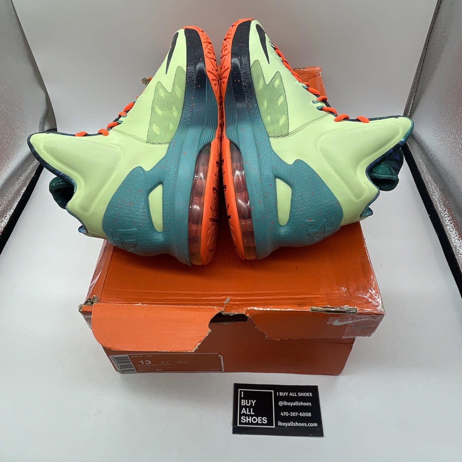 Size 13 - Nike KD 5 All-Star Extraterrestrial Green Black Leather (583111-300)