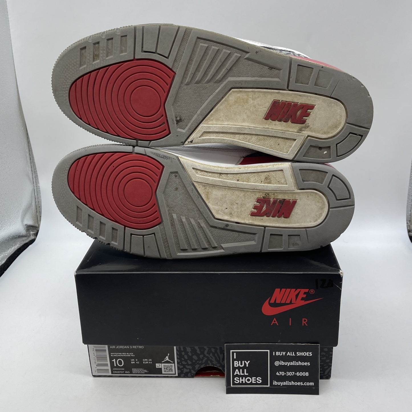 Size 10 - Jordan 3 Retro Mid Fire Red White Suede Leather (DN3707-160)