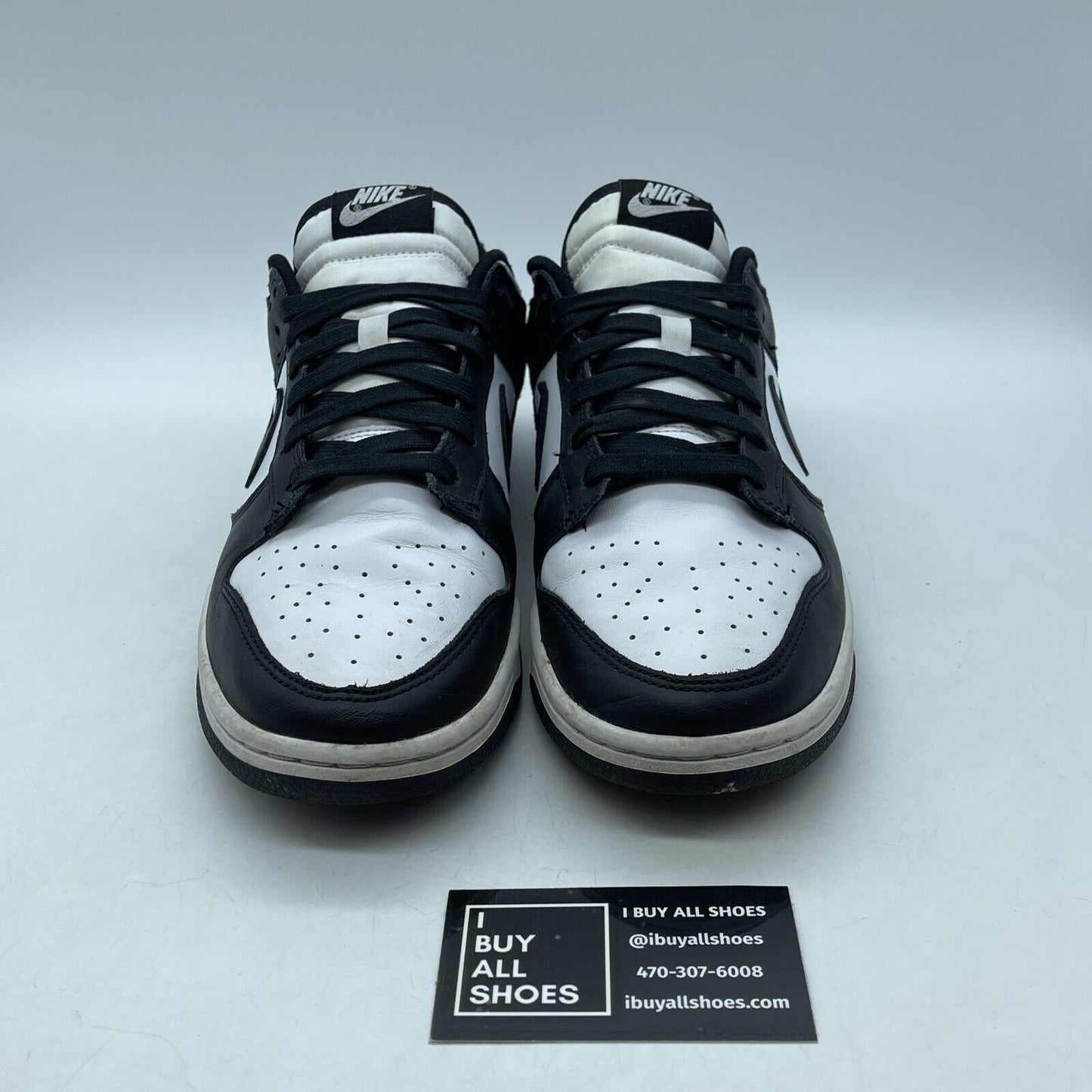 Size 9.5 - Nike Dunk Low Black White Leather Suede (DD1391-100)