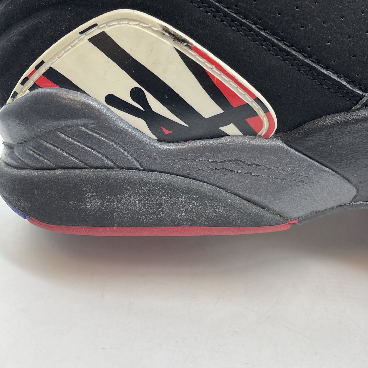 Size 13 - Air Jordan 8 Retro 2007 Playoff Black White Red Suede (305381-061)