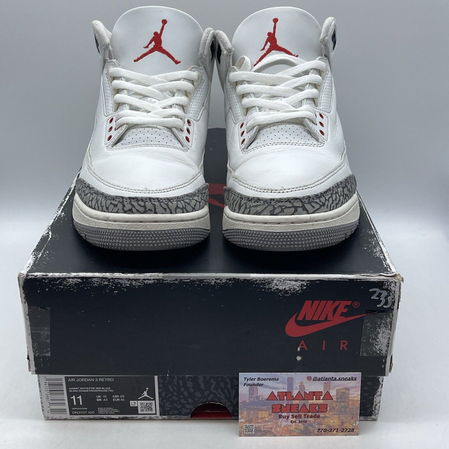 Size 11 - Jordan 3 Retro Mid White Cement Reimagined Suede Leather (DN3707-100)