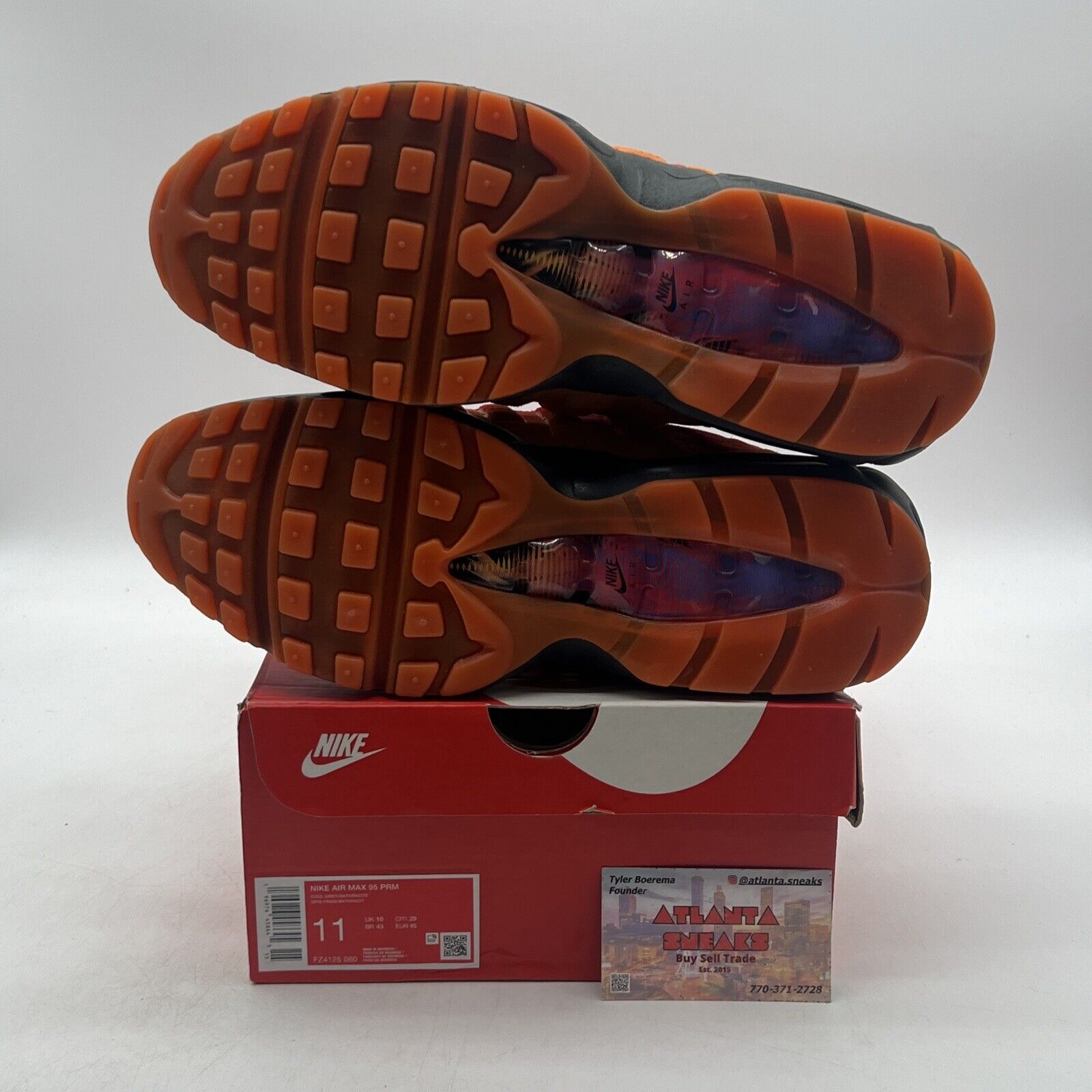 Size 11 - Nike Air Max 95 Premium Atlanta Grey Orange Red (FZ4126-060)