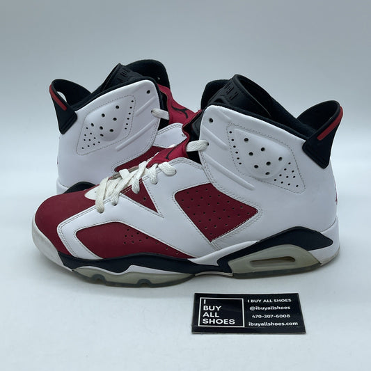 Size 9.5 - Air Jordan 6 Retro 2014 Carmine Red White Leather (384664-160)