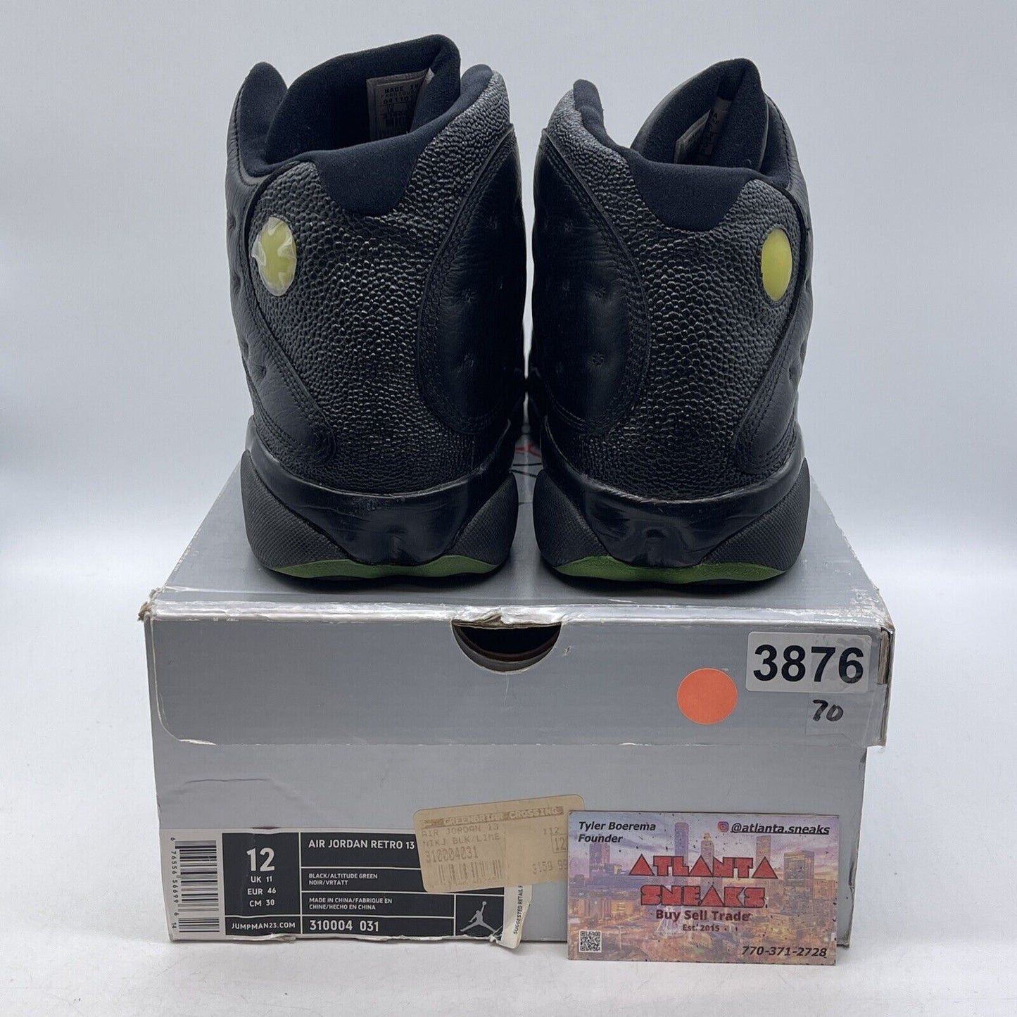 Size 12 - Air Jordan 13 Retro 2005 Altitude Black Leather (310004-031)