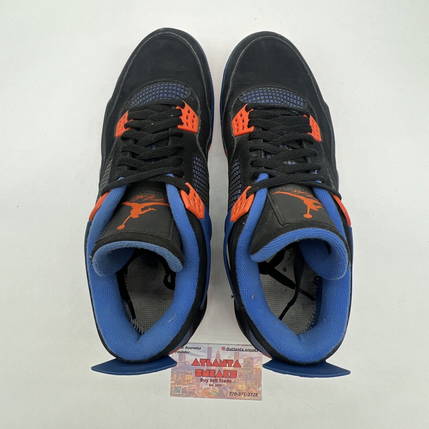 Size 11 - Air Jordan 4 Retro Cavs Black Orange Blue Suede (308497-027)