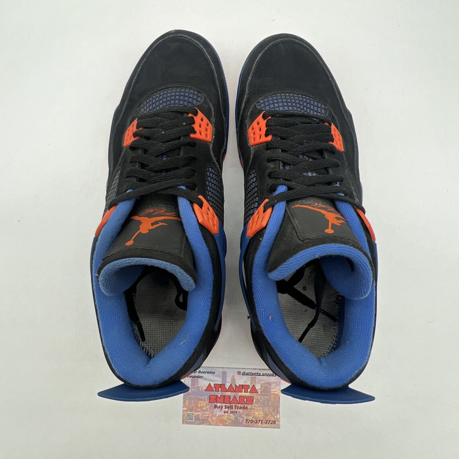 Size 11 - Air Jordan 4 Retro Cavs Black Orange Blue Suede (308497-027)
