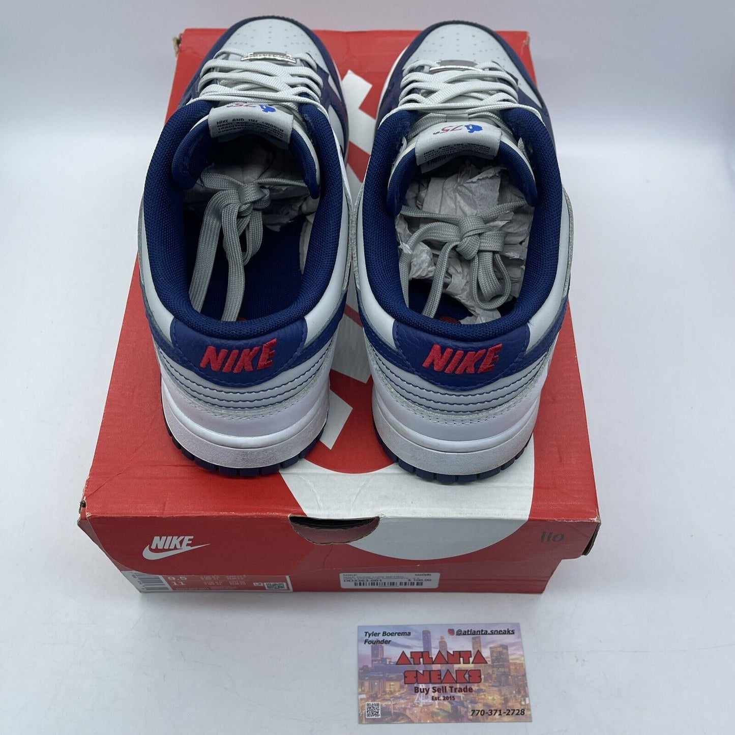 Size 9.5 - Nike NBA x Dunk EMB Low 75th Anniversary - Nets Blue (DD3363-001)