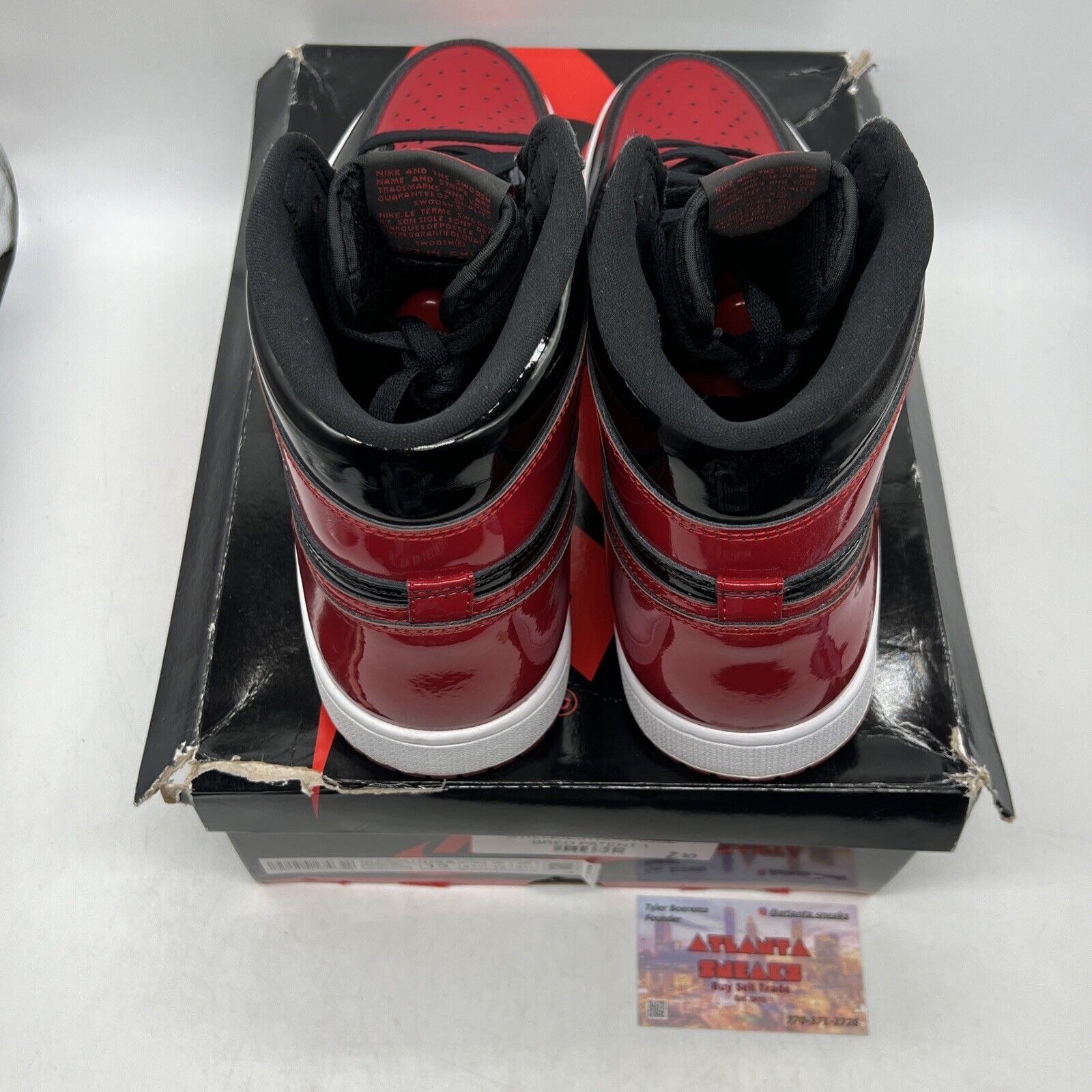 Size 13 - Jordan 1 Retro OG High Patent Bred Black Red White (555088-063)