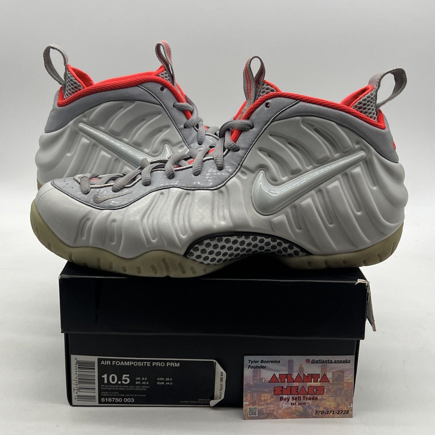 Size 10.5 - Nike Air Foamposite Pro Premium Pure Platinum (616750-003)