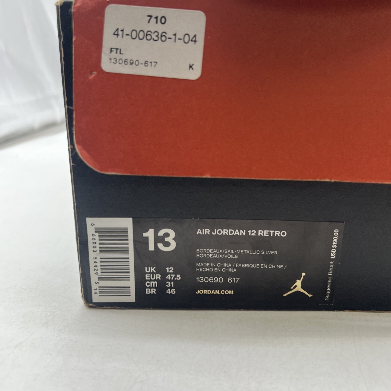 Size 13 - Air Jordan 12 Retro Bordeaux (130690-617)