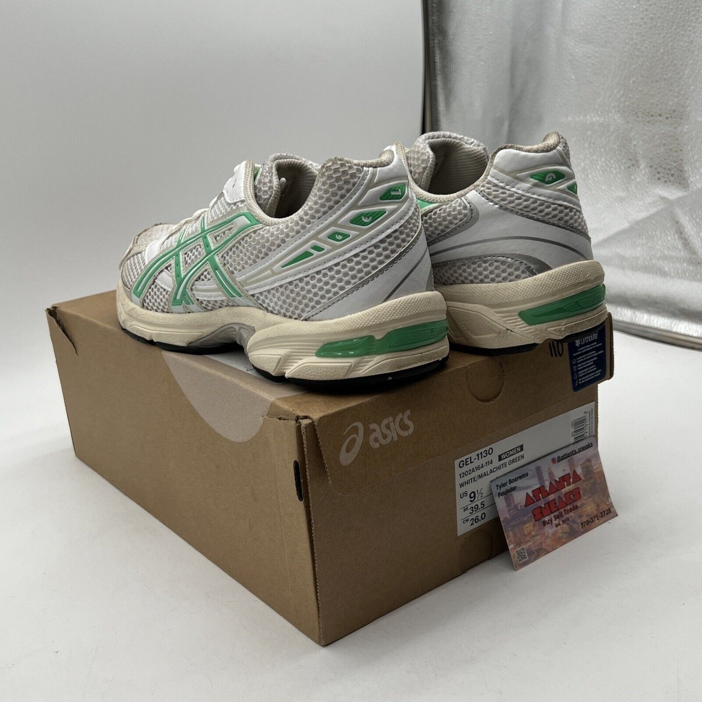 Size 9 - Asics Gel 1130 ‘Green Malachite’ (1202A164-114) White Grey