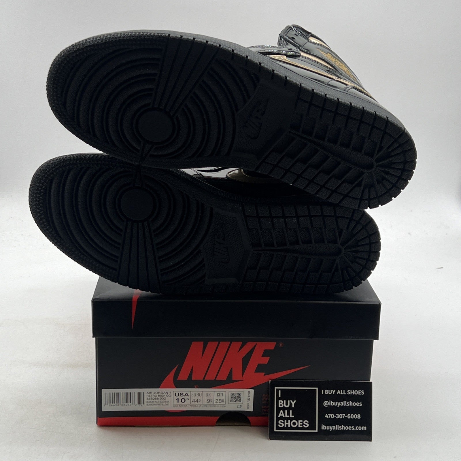 Size 10.5 - Air Jordan 1 Black 2020 (555088-032)