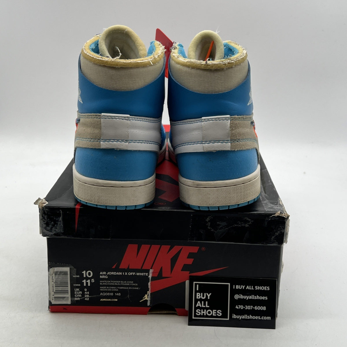 Size 10 - Air Jordan 1 Retro OG x Off-White High UNC (AQ0818-148)
