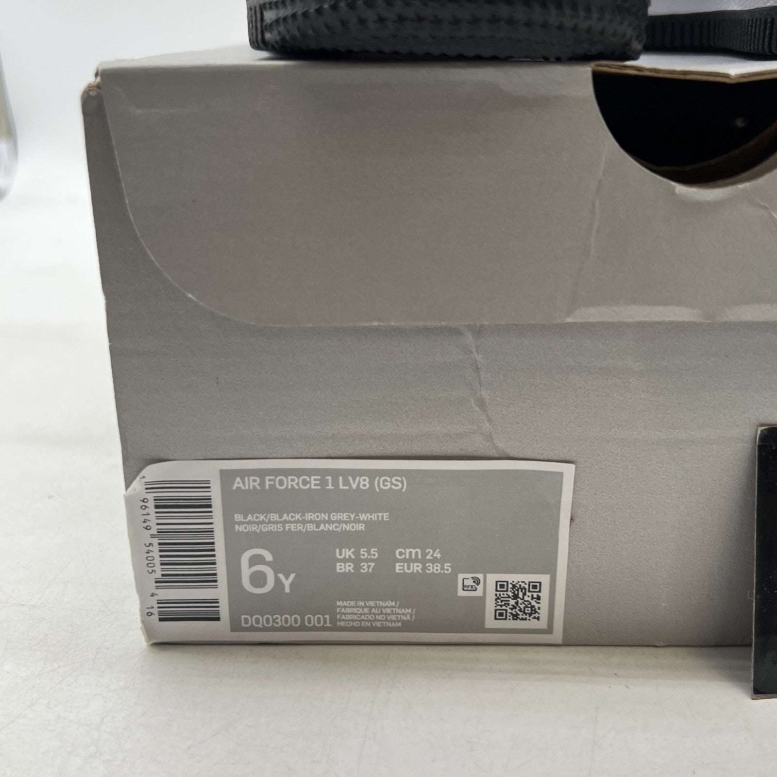 Size 6Y - Nike Air Force 1 Black White Purple (DQ0300-001)