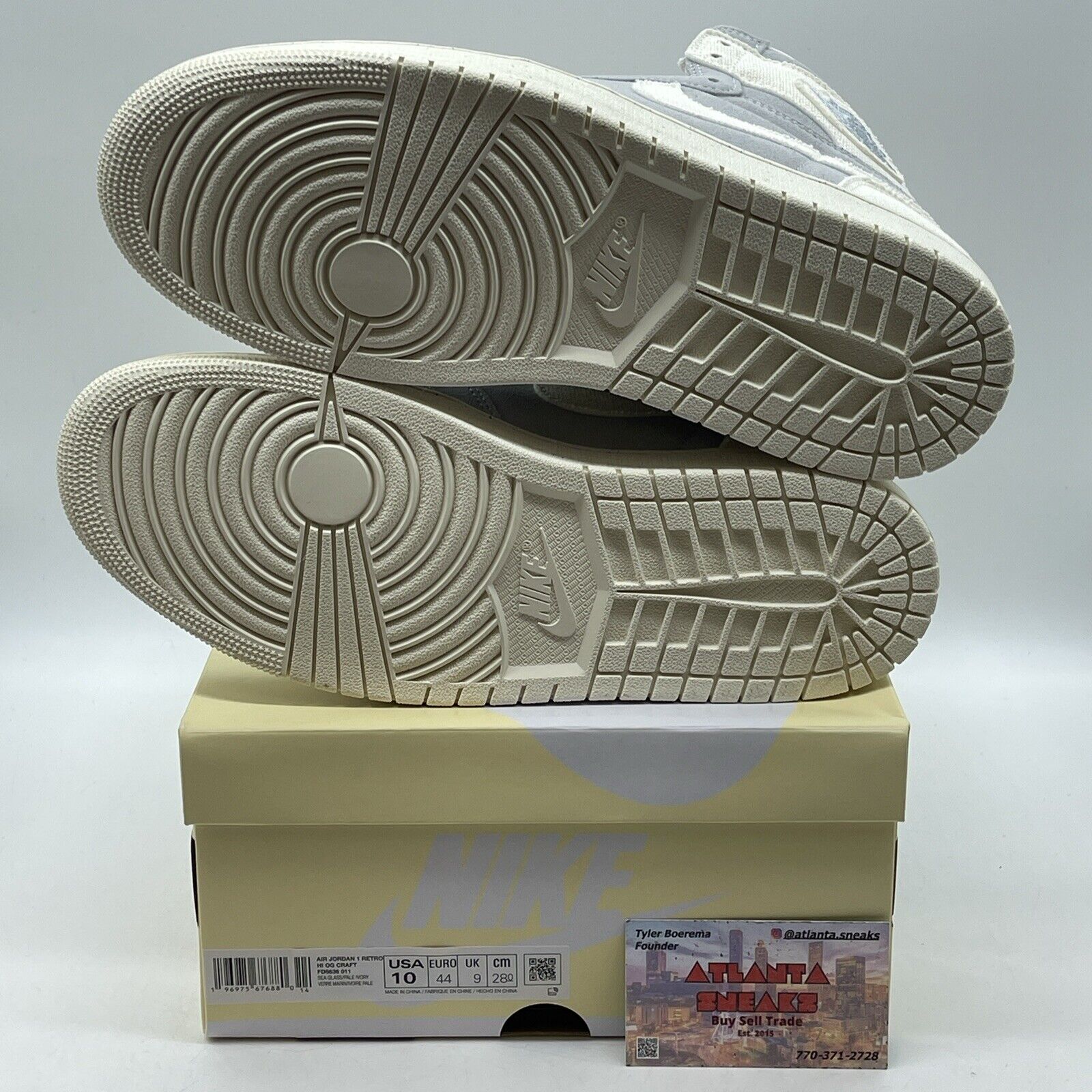 Size 10 - Air Jordan 1 Retro OG Craft High Ivory Grey Suede (FD8636-011)