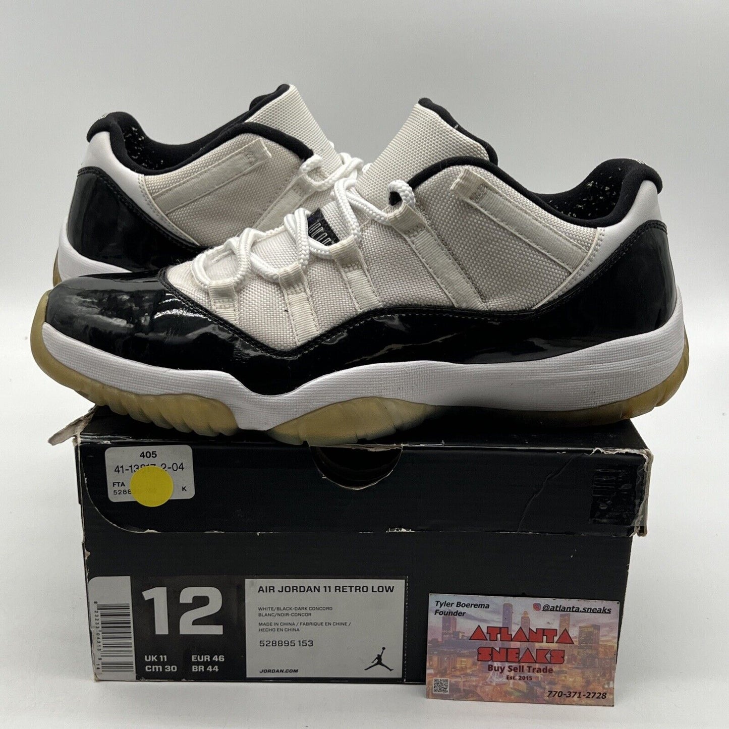 Size 12 - Air Jordan 11 Retro Low Concord Black White (528895-153)