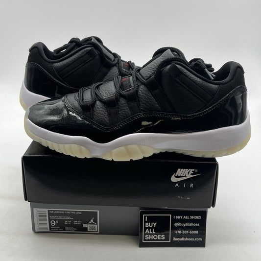 Size 9.5 - Air Jordan 11 Retro Low 72-10 Black Leather (AV2187-001)