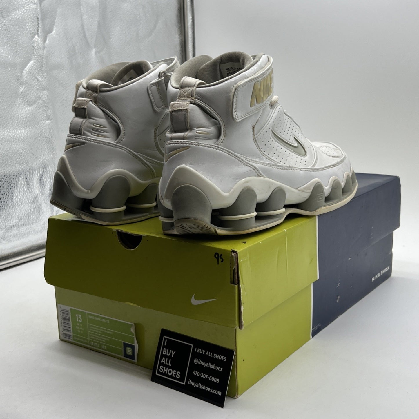 Size 13 - Nike Shox Ups TB White Metallic Silver (311738-102)