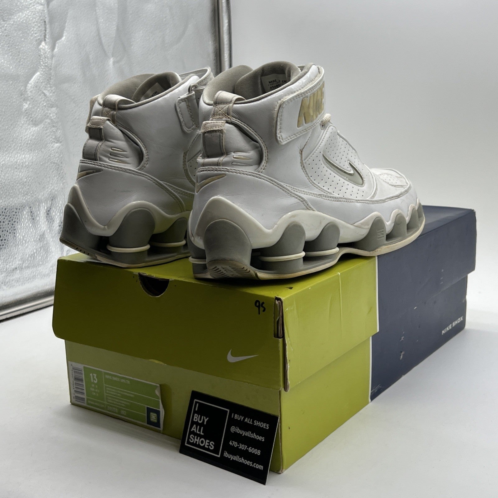 Size 13 - Nike Shox Ups TB White Metallic Silver (311738-102)
