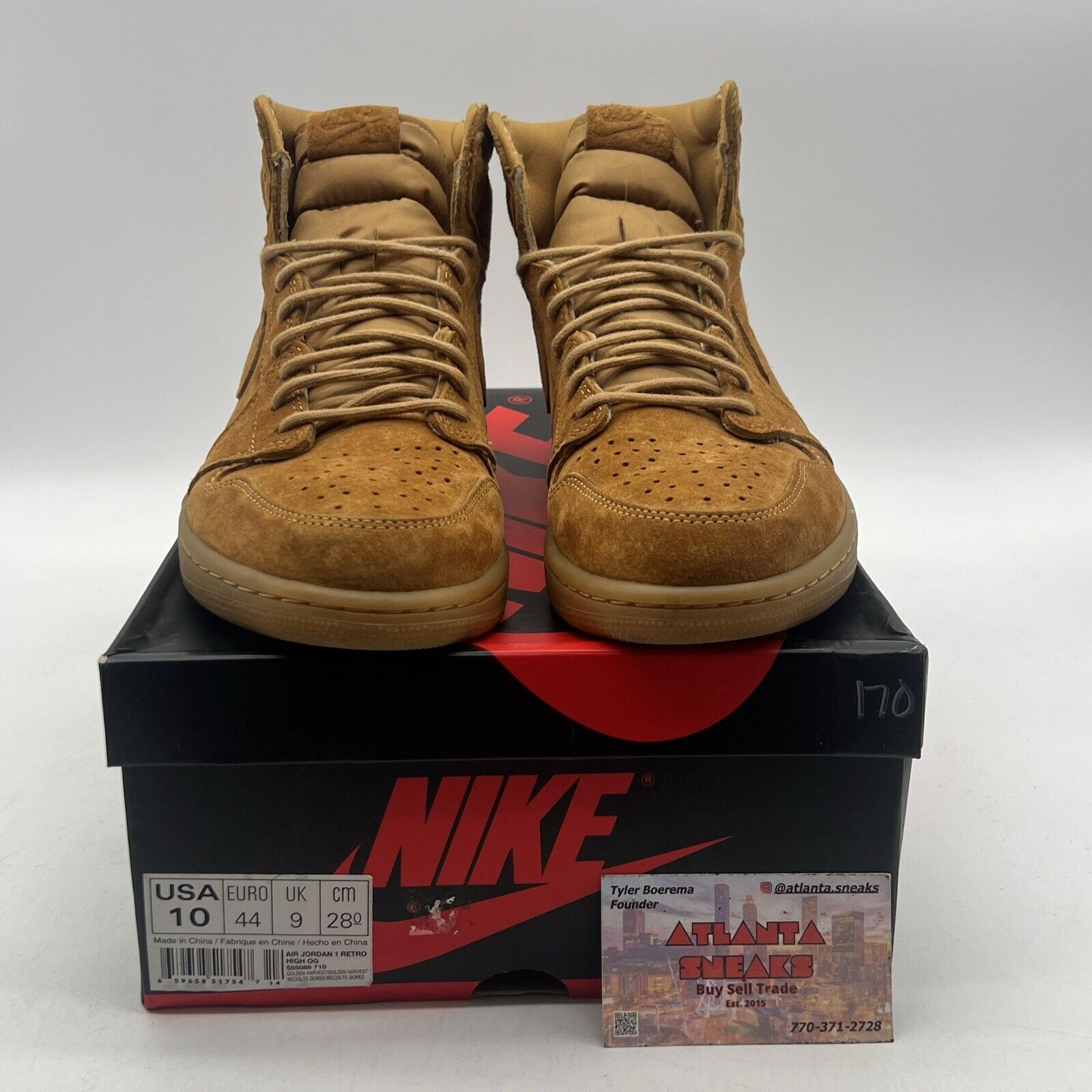 Size 10 - Air Jordan 1 Retro OG High Wheat Suede (555088-710)