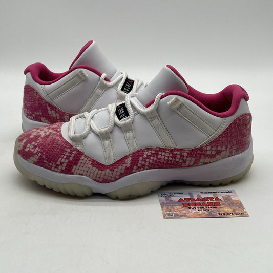 Size 10 - Air Jordan 11 Retro Low Pink Snakeskin W White Pink Leather Ah7860-106