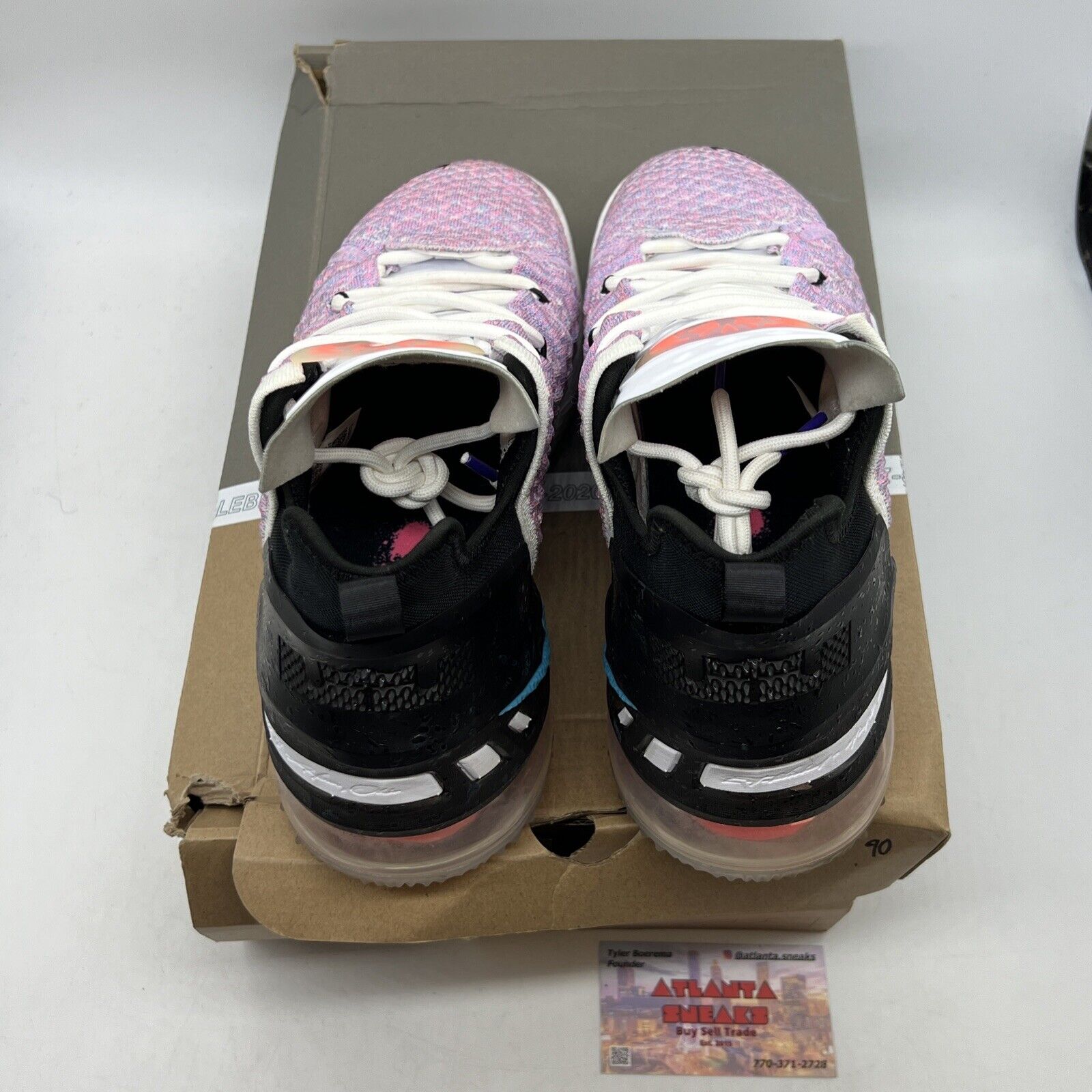 Size 8.5 - Nike LeBron 18 Graffiti Purple Black White (CQ9283-900)