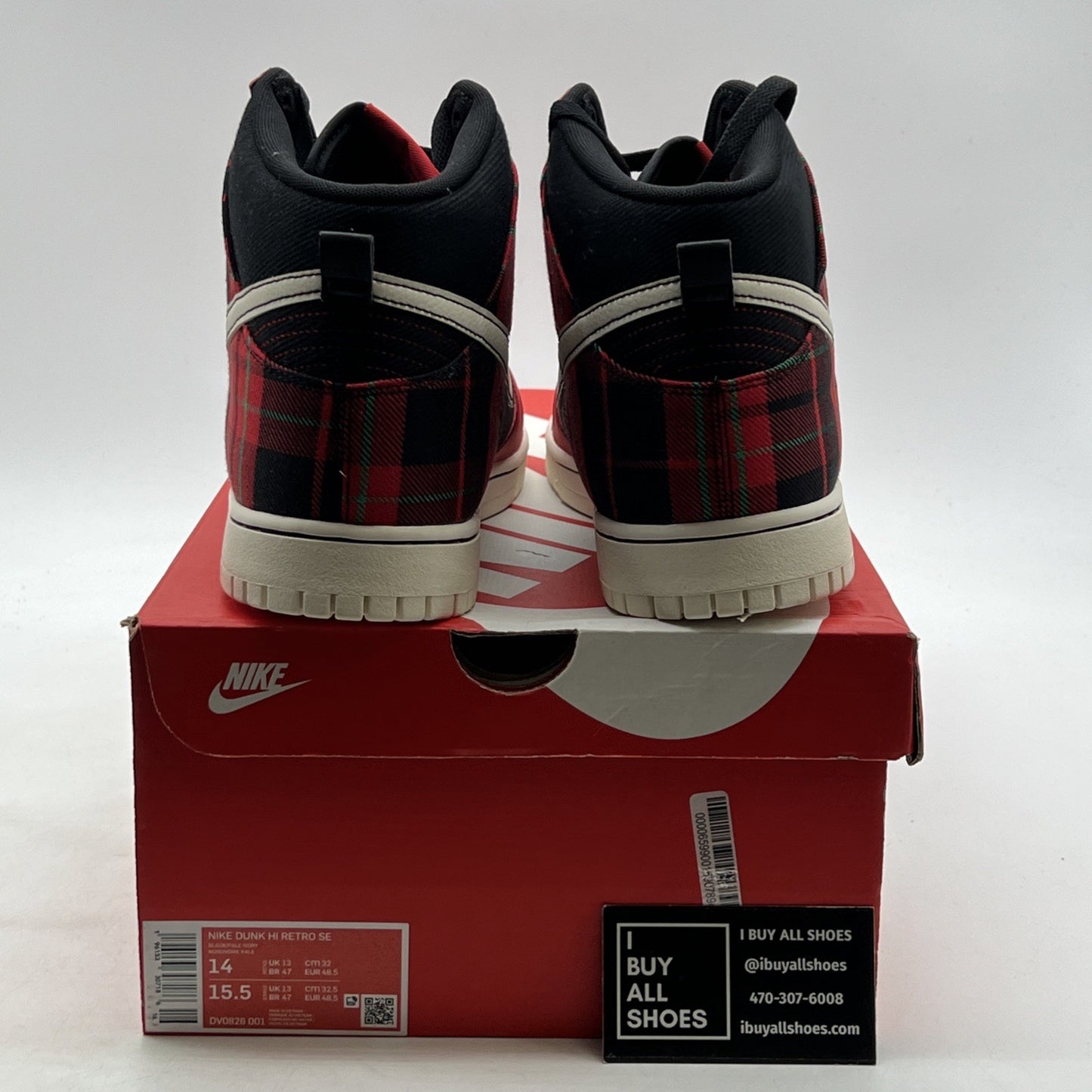 Size 14 - Nike Dunk SE High Tartan Plaid (DV0826-001)