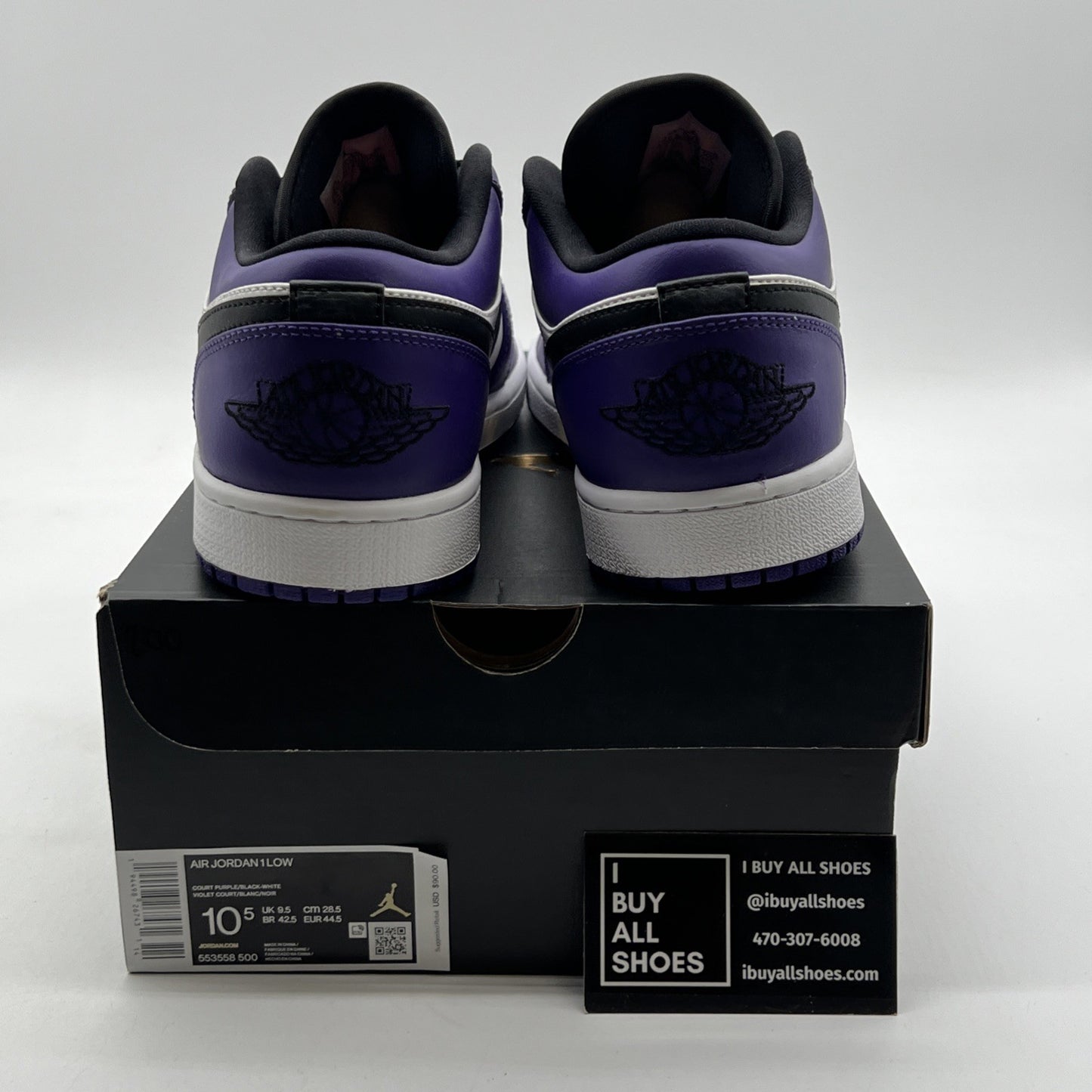 Size 10.5 - Air Jordan 1 Low Court Purple (553558-500)