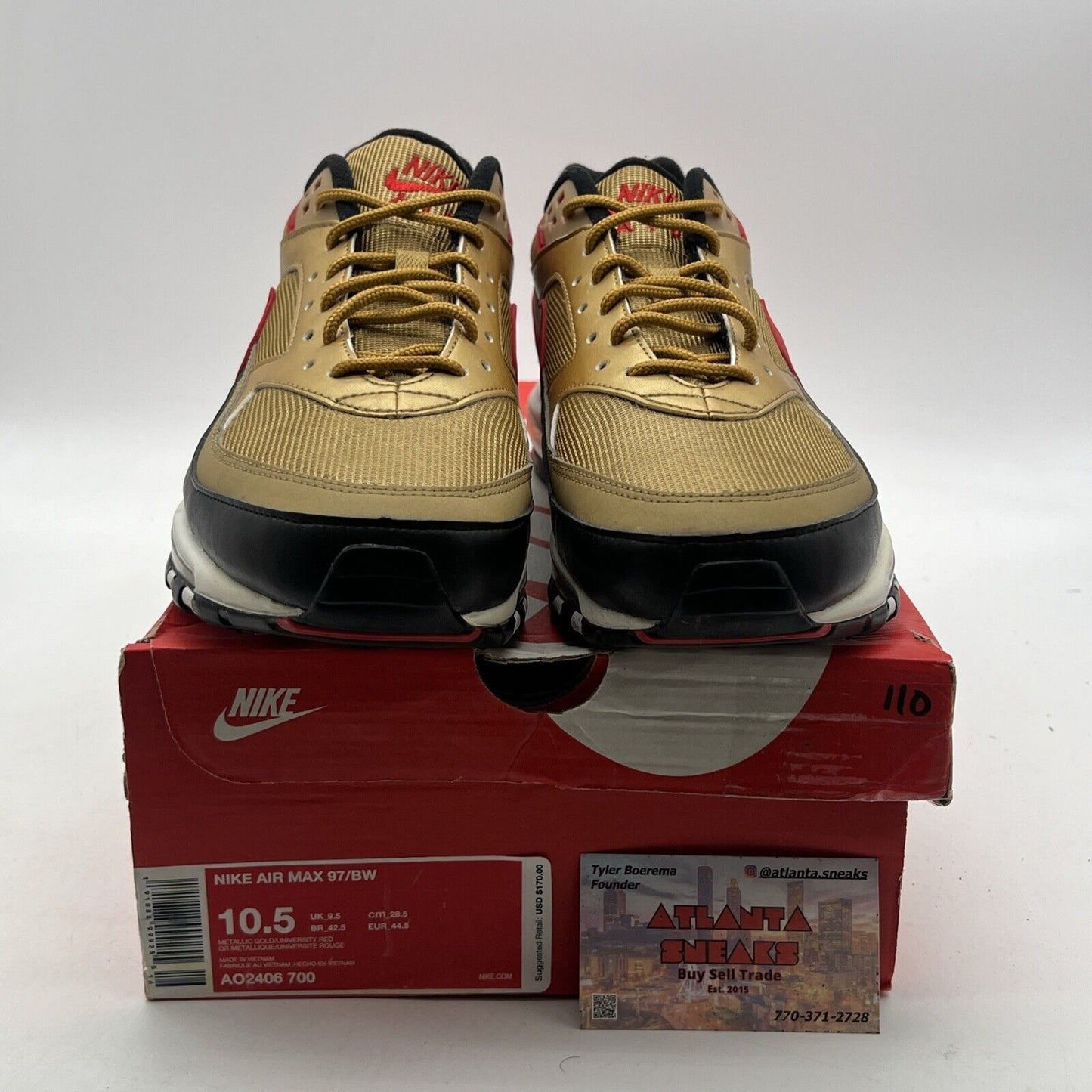 Size 10.5 - Nike Air Max 97/BW Metallic Gold Red (AO2406-700)