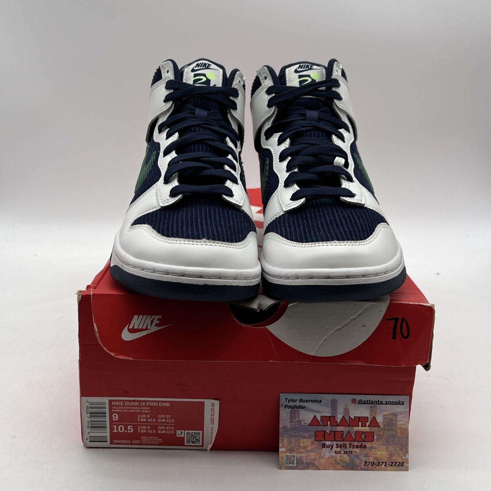 Size 9 - Nike Dunk High Sports Specialties Navy White (DH0953-400)