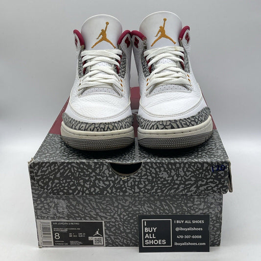 Size 8 - Jordan 3 Retro Mid Cardinal Red White Suede Leather (CT8532-126)