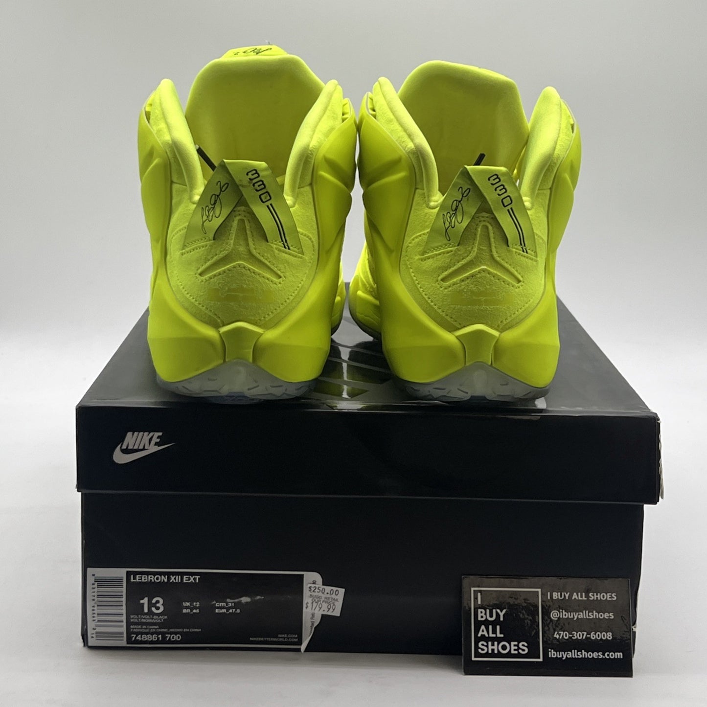 Size 13 - Nike LeBron 12 EXT Tennis Ball (748861-700)