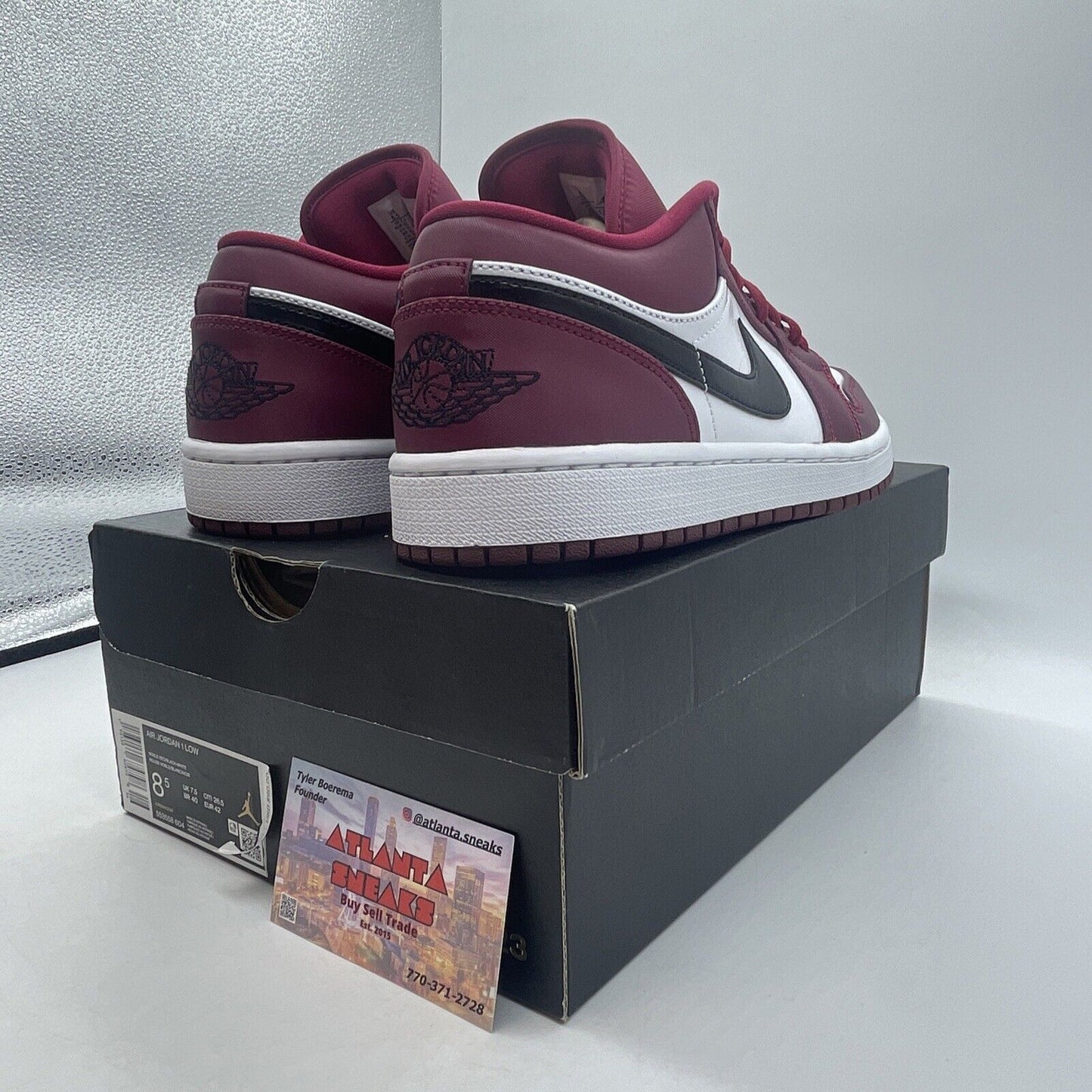 Size 8.5 - Air Jordan 1 Low Noble Red White Black (553558-604)