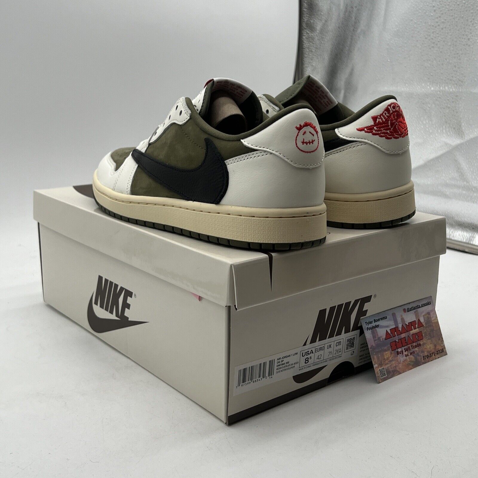 Size 8.5 - Travis Scott x Air Jordan 1 Retro OG SP Low Reverse Olive / Medium