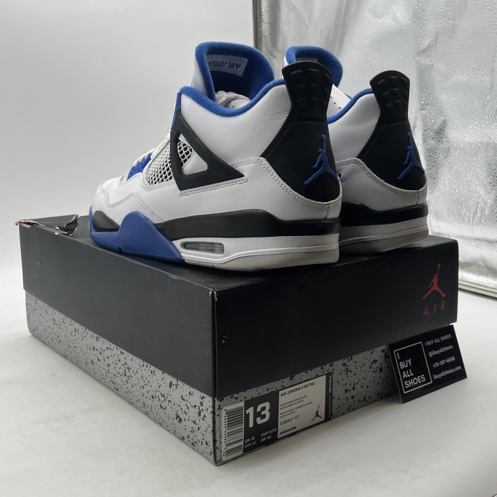 Size 13 - Air Jordan 4 Retro Mid Motorsports (308497-117)