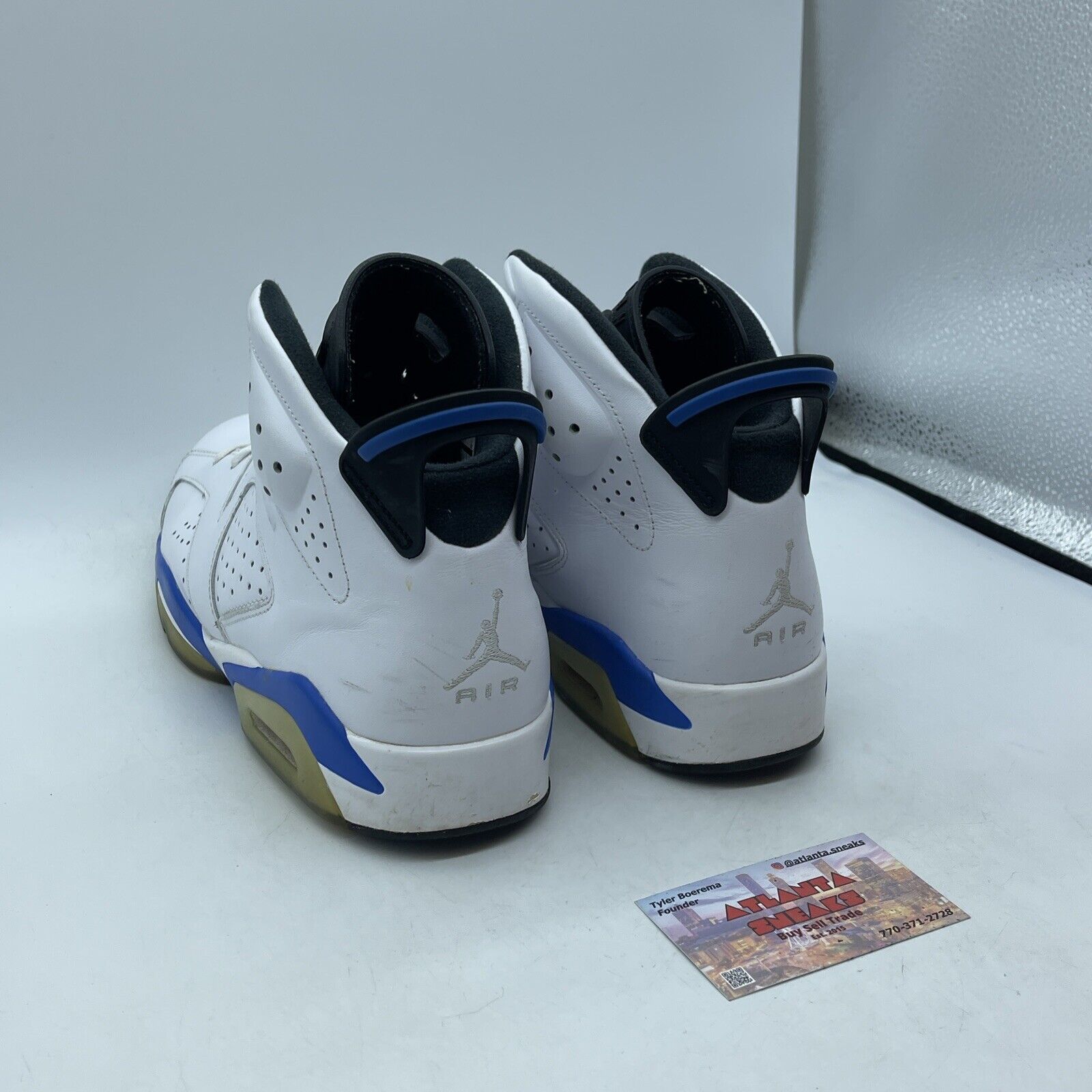 Size 10.5 - Air Jordan 6 Retro 2014 Sport Blue White Leather (384664-107)