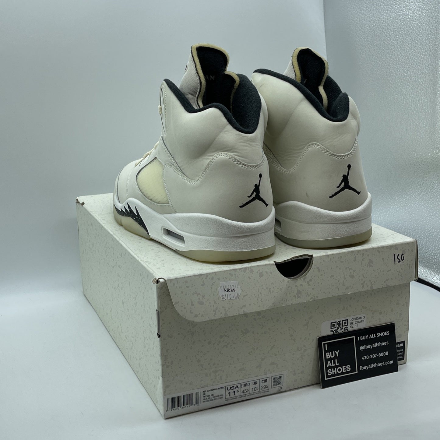 Size 11.5 - Air Jordan 5 Retro SE Sail White Tan Black Suede (FN7405-100)