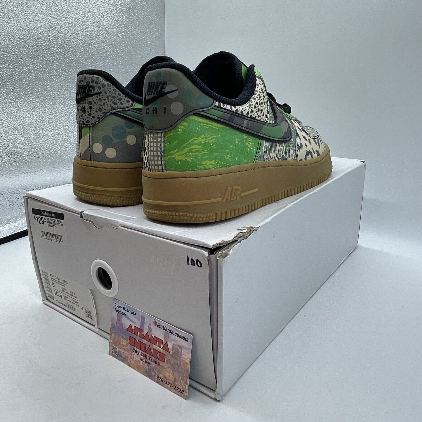 Size 9 - Nike Air Force 1 QS Low Chicago Brown Green Black Grey (CT8441-002)