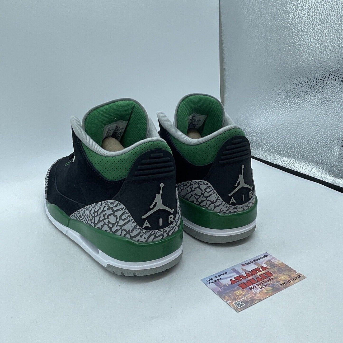 Size 8.5 - Jordan 3 Retro Mid Pine Green White Black Grey Suede (CT8532-030)