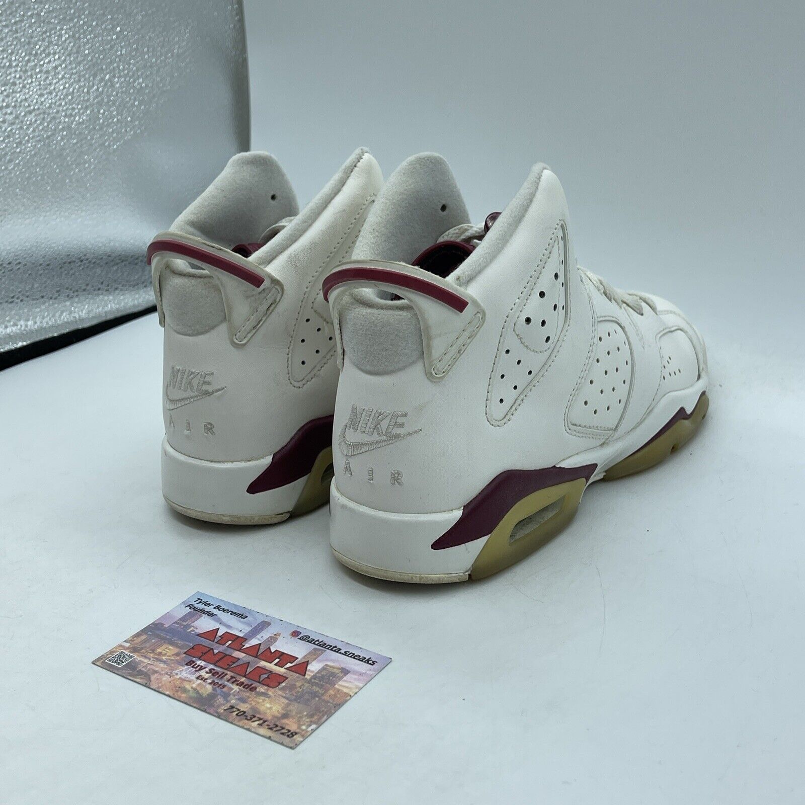 Size 6 (GS) - Jordan 6 Retro OG 2015 Mid Maroon White Tan Leather (836342-115)