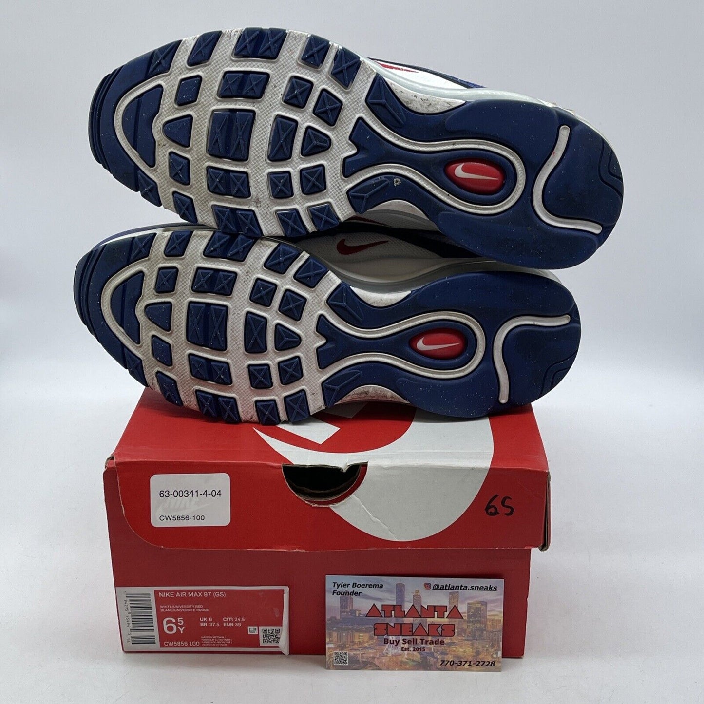 Air Max 97 GS USA White Blue Red Leather (CW5856-100