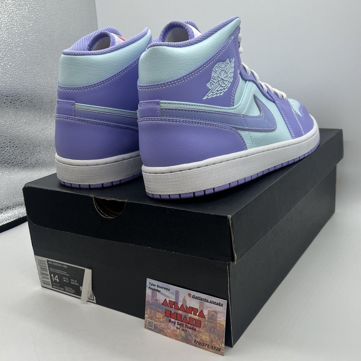 Size 14 - Jordan 1 Mid Purple Brand New Og All