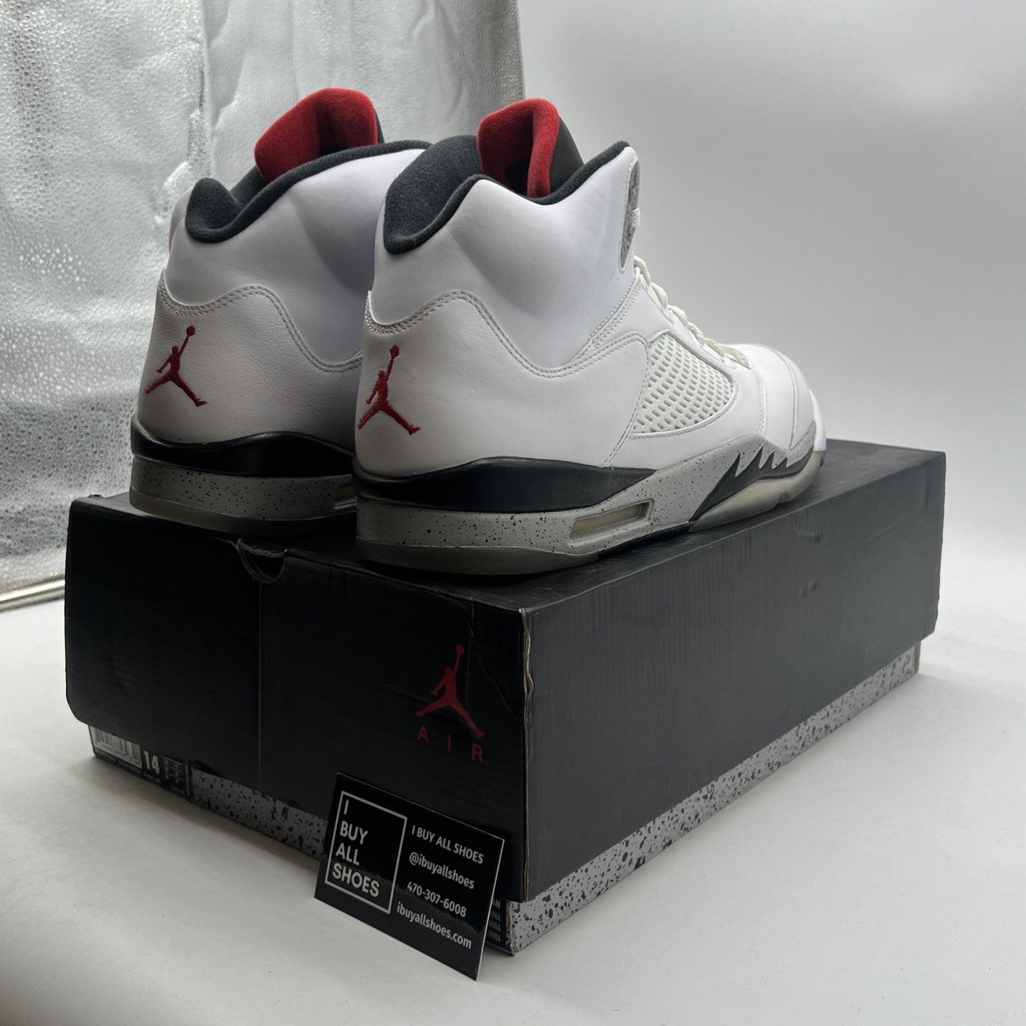 Size 14 - Air Jordan 5 Retro White Cement (136027-104)