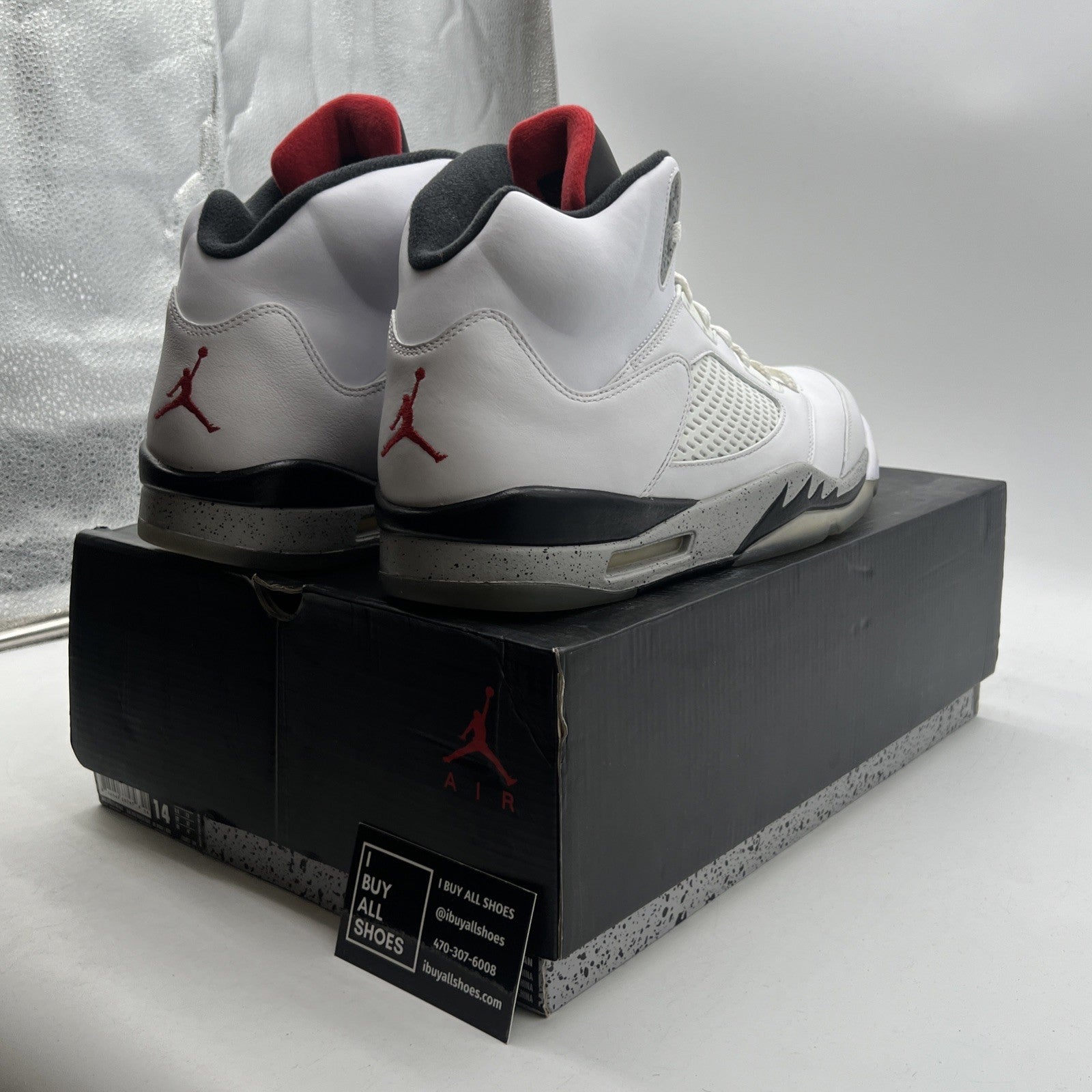 Size 14 - Air Jordan 5 Retro White Cement (136027-104)